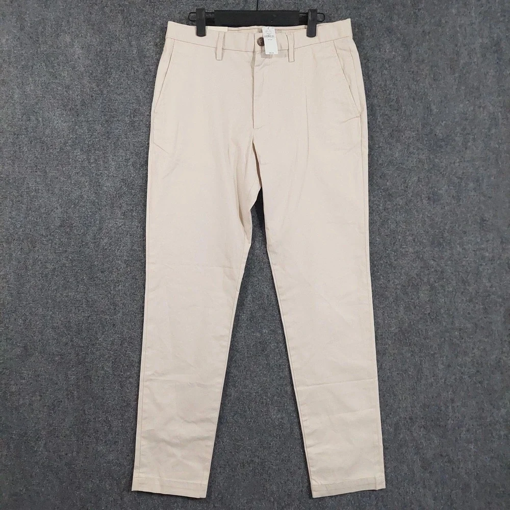 NEW Banana Republic Pants Mens 31x32 Beige Lived-In Slim Chino Stretch Casual